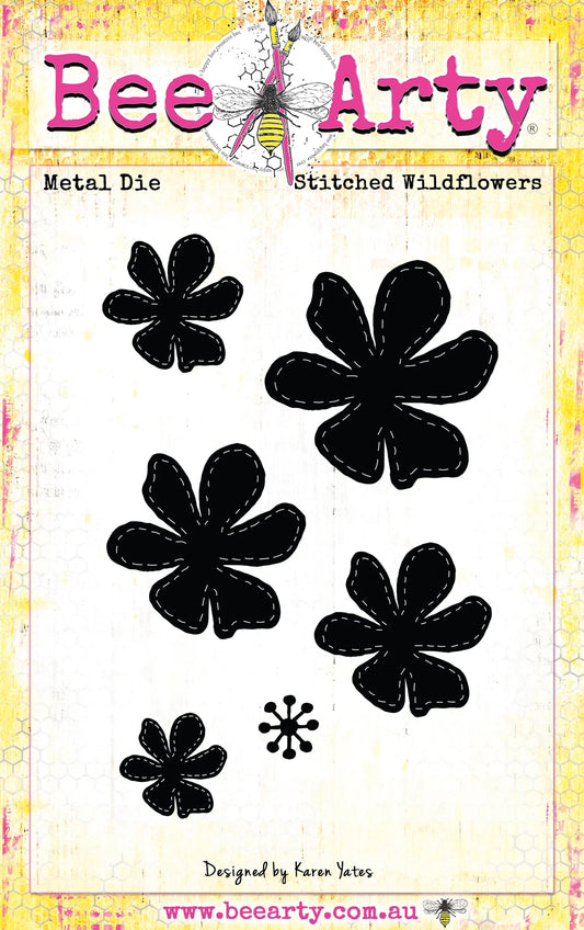 STITCHED WILDFLOWERS DIE BY BEE ARTY