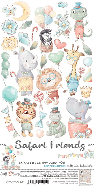 SAFARI FRIENDS EXTRAS SET - BOY - BY CRAFT O'CLOCK
