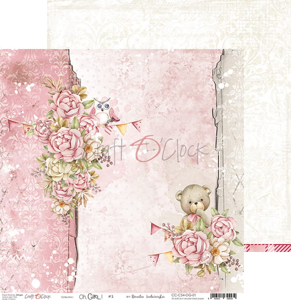 OH, GIRL! 12" X 12" SET OF PAPERS - CRAFT O'CLOCK