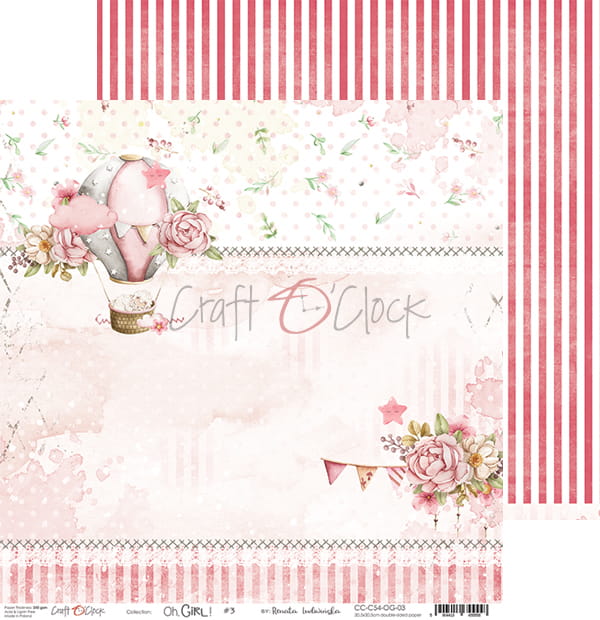 OH, GIRL! 12" X 12" SET OF PAPERS - CRAFT O'CLOCK