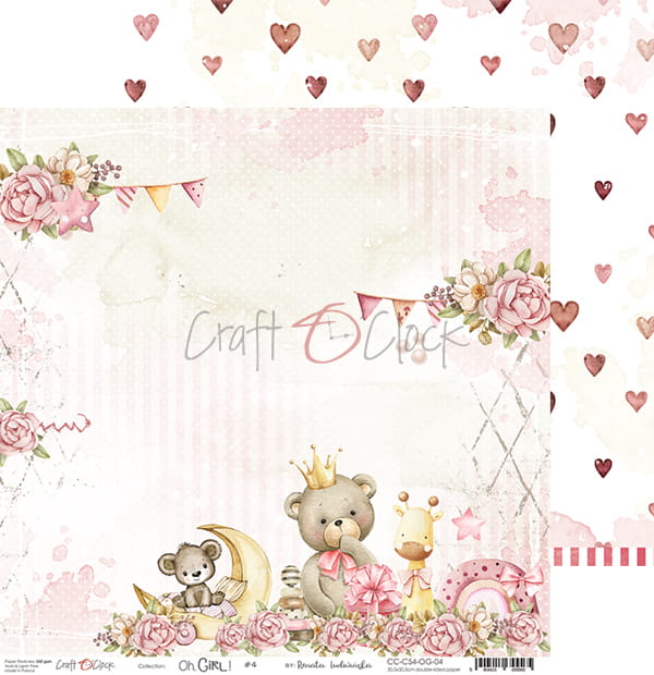 OH, GIRL! 12" X 12" SET OF PAPERS - CRAFT O'CLOCK