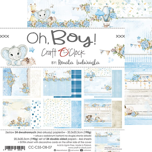 OH, BOY! 8" X 8" SET OF PAPERS