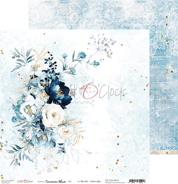 FOREVER BLUE 12" X 12" SET OF PAPERS - CRAFT O'CLOCK