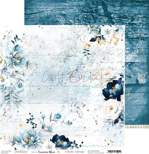 FOREVER BLUE 12" X 12" SET OF PAPERS - CRAFT O'CLOCK