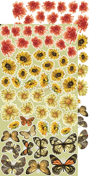 AUTUMN BEAUTY EXTRAS SHEET #3 - FLOWERS - BY CRAFT O'CLOCK