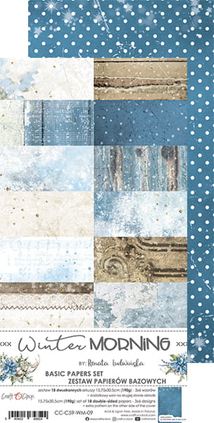 WINTER MORNING SET OF BASIC PAPERS -  CRAFT O'CLOCK