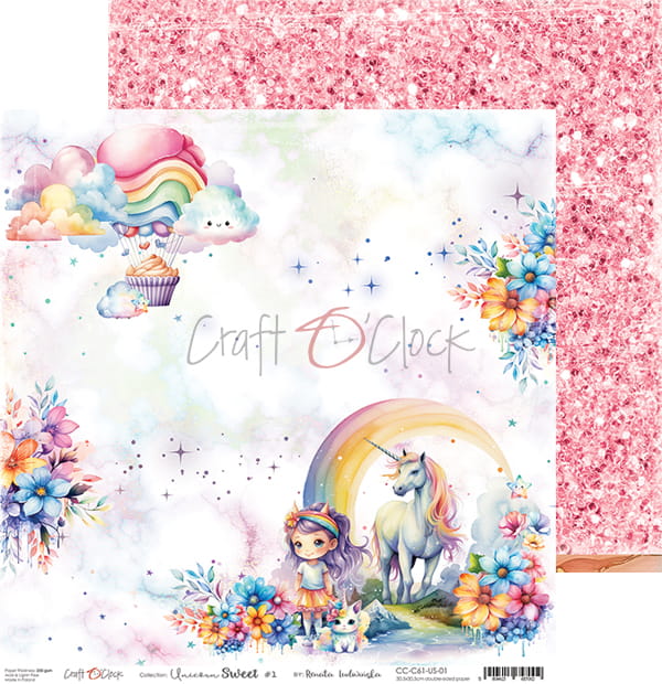 UNICORN SWEET 12" X 12" SET OF PAPERS