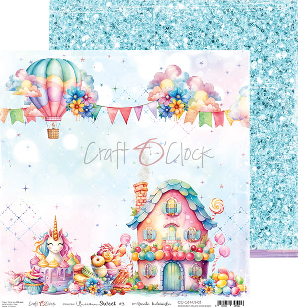 UNICORN SWEET 12" X 12" SET OF PAPERS