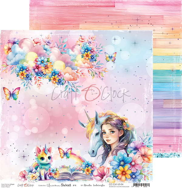 UNICORN SWEET 12" X 12" SET OF PAPERS