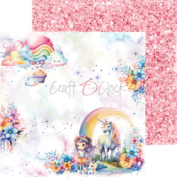 UNICORN SWEET 8" X 8" SET OF PAPERS - CRAFT O'CLOCK