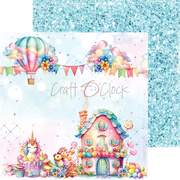 UNICORN SWEET 8" X 8" SET OF PAPERS - CRAFT O'CLOCK