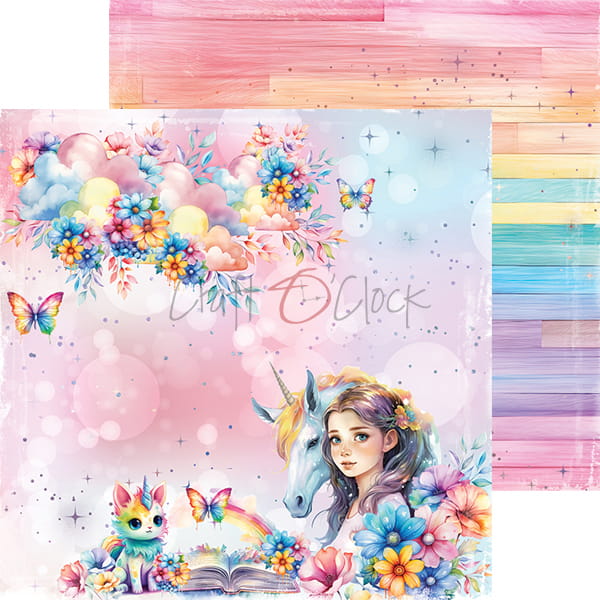 UNICORN SWEET 8" X 8" SET OF PAPERS - CRAFT O'CLOCK