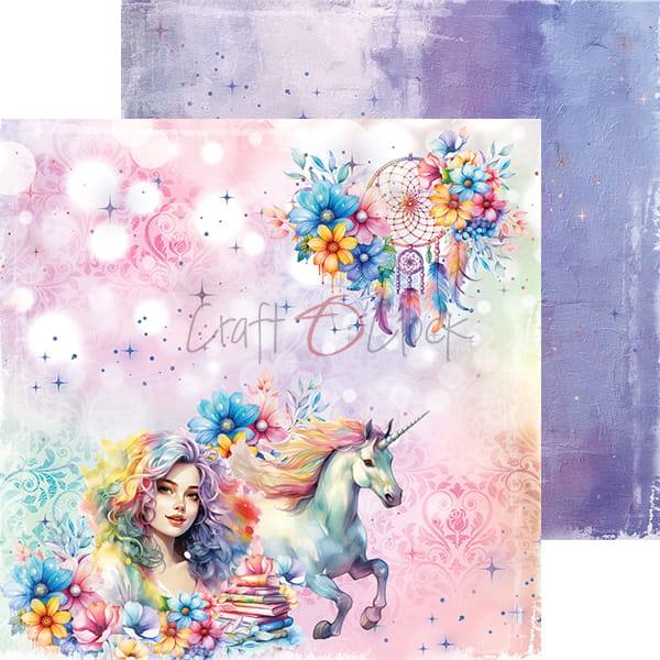 UNICORN SWEET 8" X 8" SET OF PAPERS - CRAFT O'CLOCK