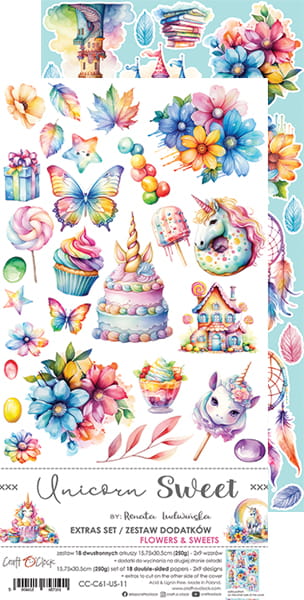 UNICORN SWEET - FLOWERS & SWEETS - EXTRAS SET BY CRAFT O'CLOCK