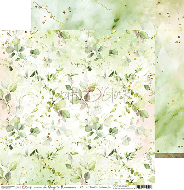 A DAY TO REMEMBER 12" X 12" SET OF PAPERS