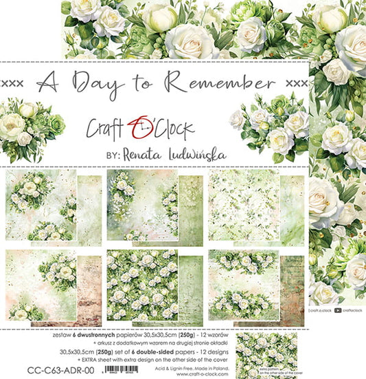 A DAY TO REMEMBER 12" X 12" SET OF PAPERS