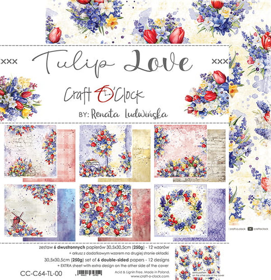 TULIP LOVE 12" X 12" SET OF PAPERS