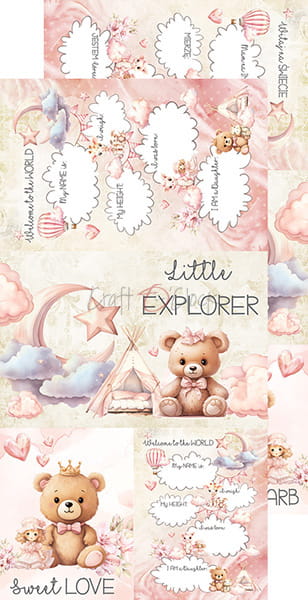 GIRL & CURL - FLOWERS & MY FIRST YEAR - EXTRAS SET BY CRAFT O'CLOCK
