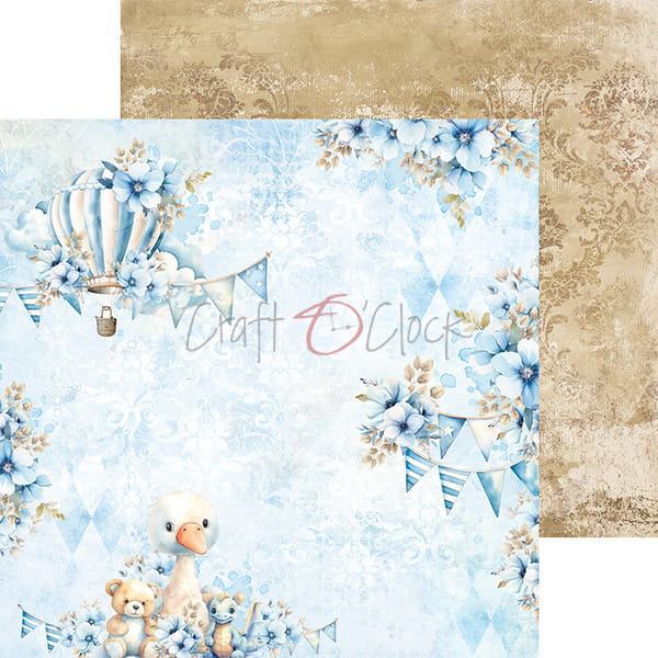 BOY AND TOY 8" X 8" SET OF PAPERS -  CRAFT O'CLOCK
