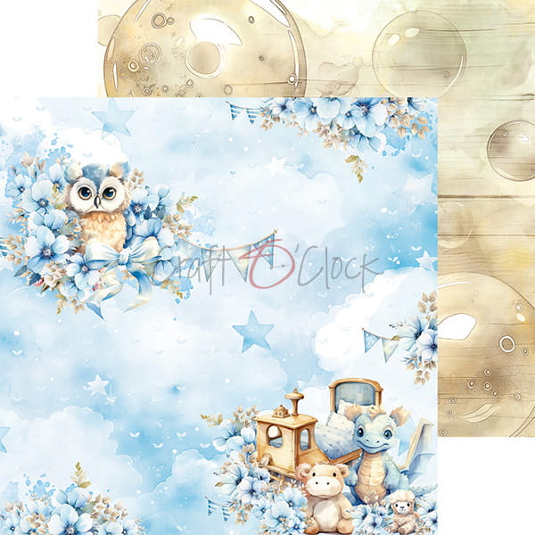 BOY AND TOY 8" X 8" SET OF PAPERS -  CRAFT O'CLOCK