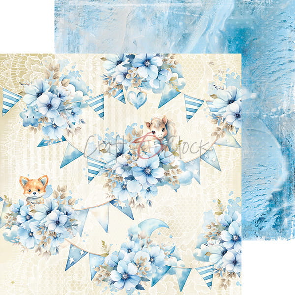 BOY AND TOY 8" X 8" SET OF PAPERS -  CRAFT O'CLOCK