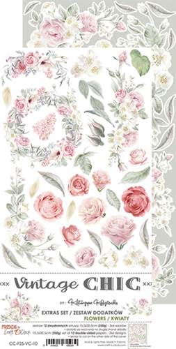 VINTAGE CHIC EXTRAS SET - FLOWERS - BY CRAFT O'CLOCK