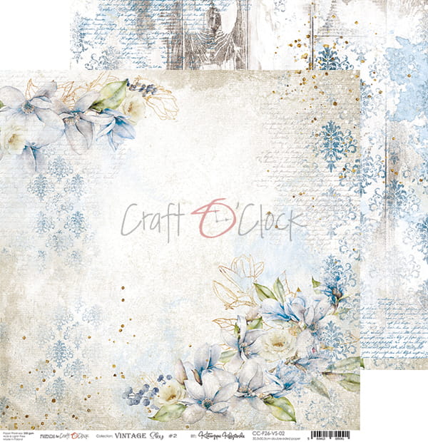 VINTAGE SKY 12" X 12" SET OF PAPERS - CRAFT O'CLOCK