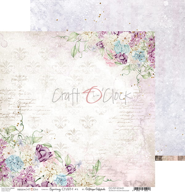 SPRING CHARM 12" X 12" SET OF PAPERS - CRAFT O'CLOCK