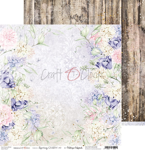 SPRING CHARM 12" X 12" SET OF PAPERS - CRAFT O'CLOCK