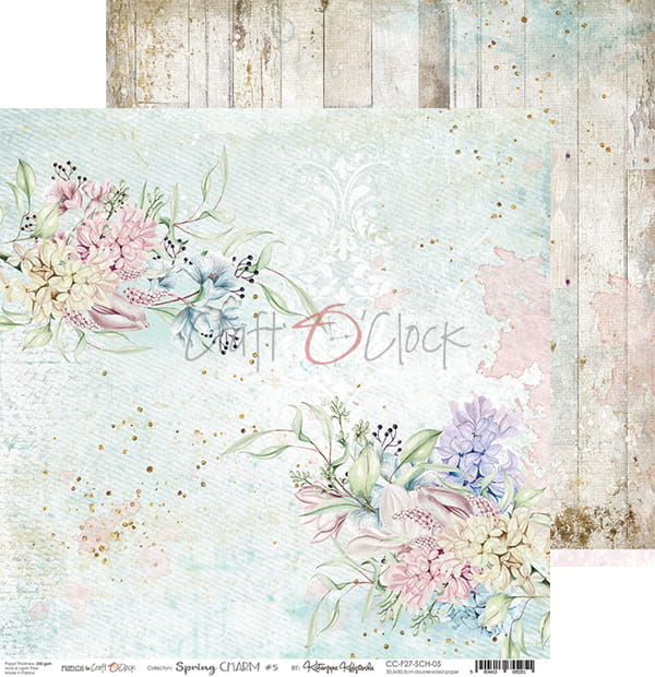 SPRING CHARM 12" X 12" SET OF PAPERS - CRAFT O'CLOCK