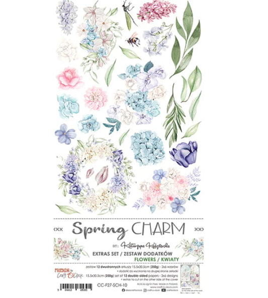 SPRING CHARM EXTRAS SET - FLOWERS - BY CRAFT O'CLOCK