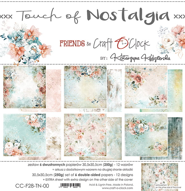 TOUCH OF NOSTALGIA 12" X 12" SET OF PAPERS - CRAFT O'CLOCK