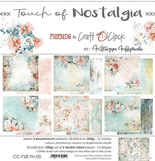 TOUCH OF NOSTALGIA 12" X 12" SET OF PAPERS - CRAFT O'CLOCK