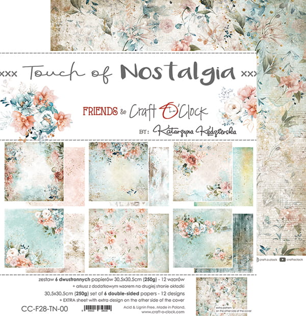 TOUCH OF NOSTALGIA 12" X 12" SET OF PAPERS - CRAFT O'CLOCK