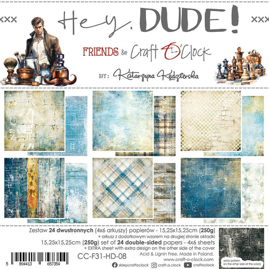 HEY DUDE! 6" X 6" MINI SET OF PAPERS