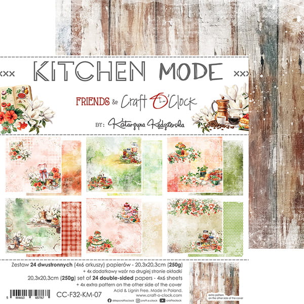 KITCHEN MODE 8" X 8" MINI SET OF PAPERS -  CRAFT O'CLOCK