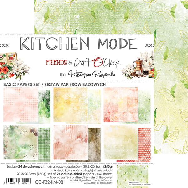 KITCHEN MODE 8" X 8" MINI SET OF BASIC PAPERS -  CRAFT O'CLOCK