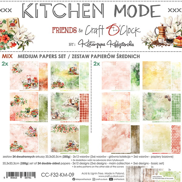 KITCHEN MODE 8" X 8" MINI MIXED PAPER SET BY CRAFT O' CLOCK