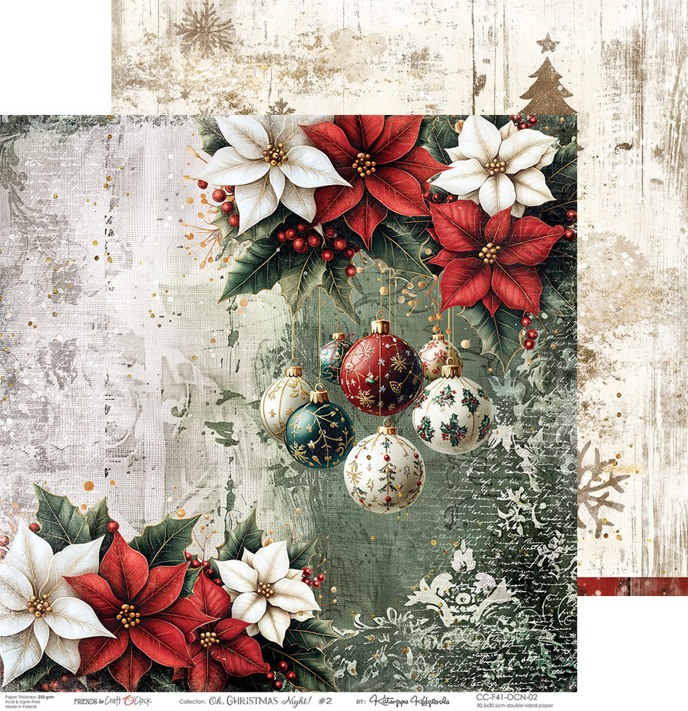 OH, CHRISTMAS NIGHT! 12" X 12" SET OF PAPERS - CRAFT O'CLOCK