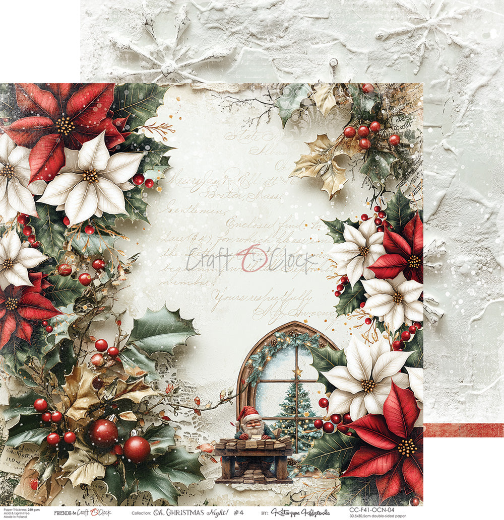 OH, CHRISTMAS NIGHT! 12" X 12" SET OF PAPERS - CRAFT O'CLOCK