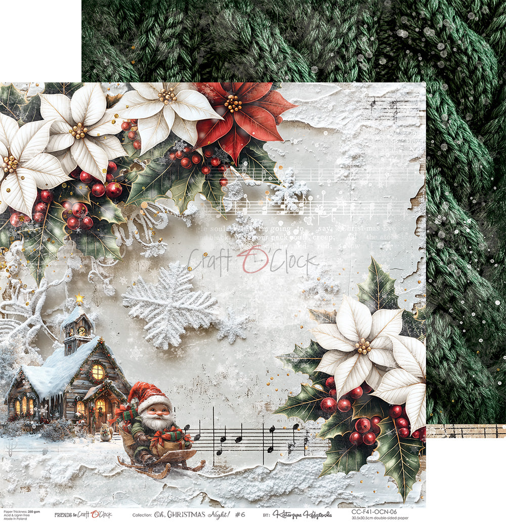 OH, CHRISTMAS NIGHT! 12" X 12" SET OF PAPERS - CRAFT O'CLOCK
