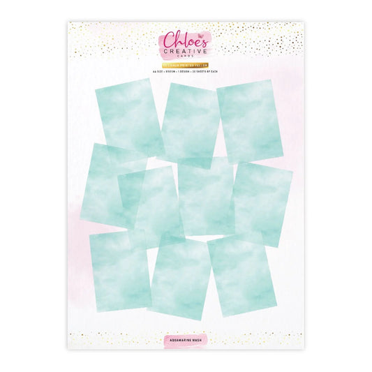 CHLOES CREATIVE CARDS DESIGNER PRINTED A4 VELLUM -AQUAMARINE WASH