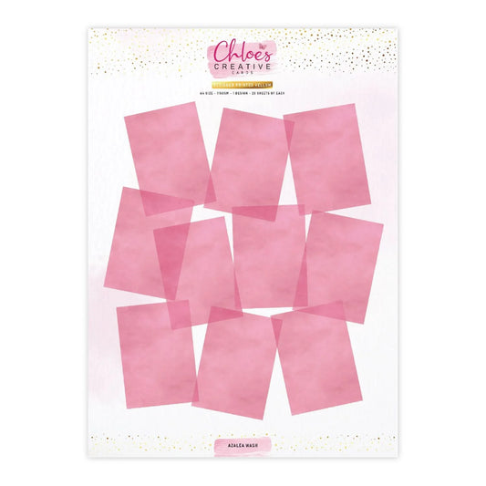 CHLOES CREATIVE CARDS DESIGNER PRINTED A4 VELLUM -AZALEA WASH