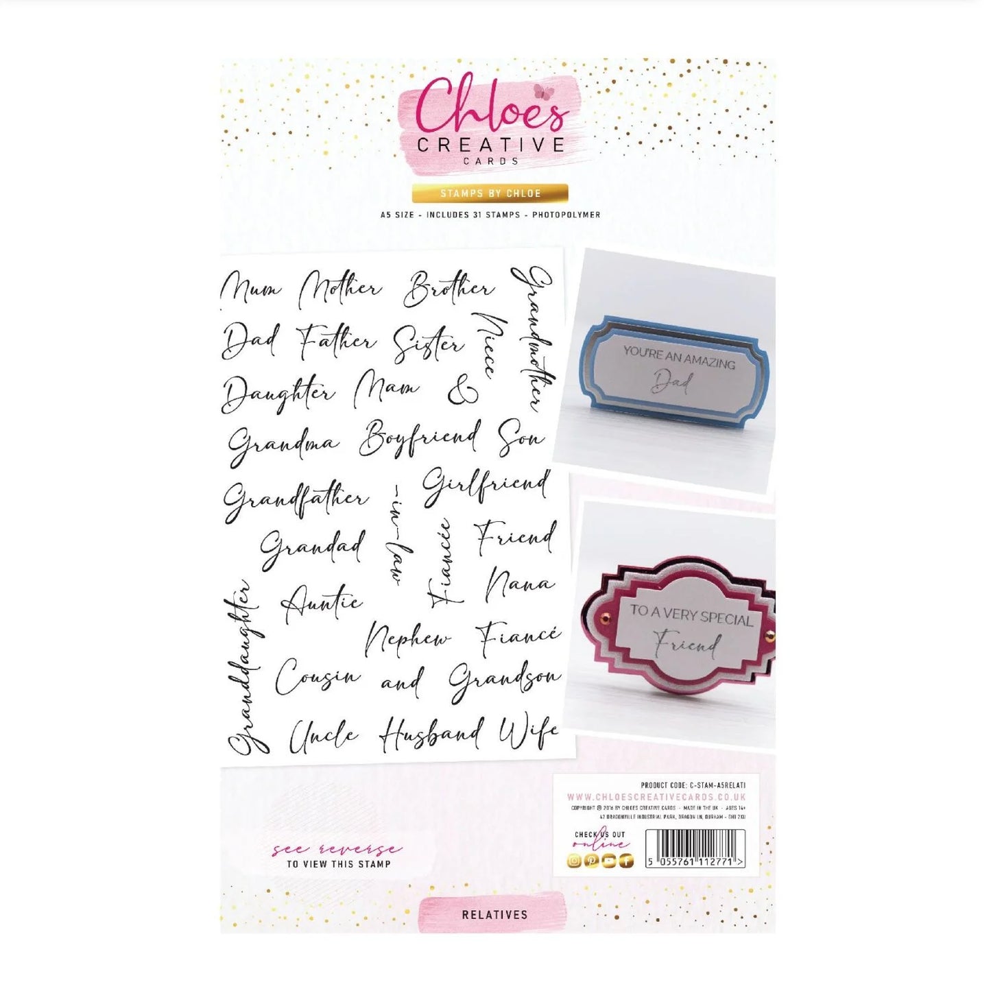 CHLOES CREATIVE CARDS RELATIVES STAMP SET