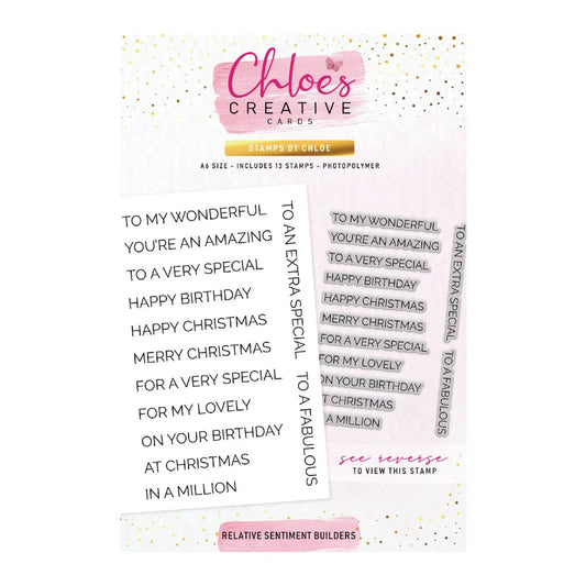 CHLOES CREATIVE CARDS RELATIVE SENTIMENT BUILDERS STAMP SET