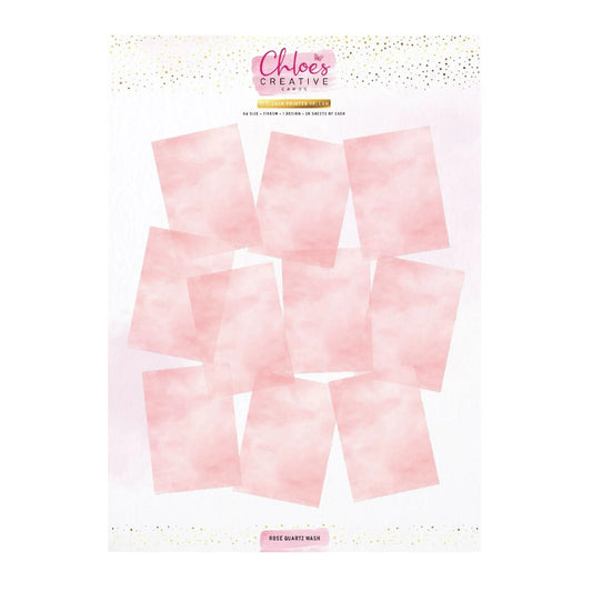 CHLOES CREATIVE CARDS DESIGNER PRINTED A4 VELLUM - ROSE QUARTZ WASH