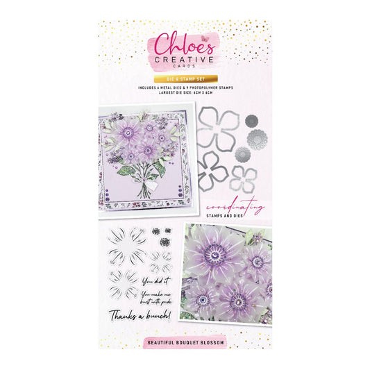 CHLOES CREATIVE CARDS DIE & STAMP SET - BEAUTIFUL BOUQUET BLOSSOM