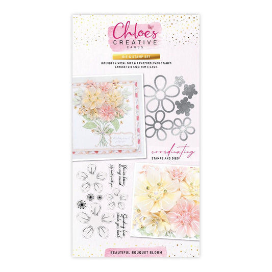 CHLOES CREATIVE CARDS DIE & STAMP SET - BEAUTIFUL BOUQUET BLOOM