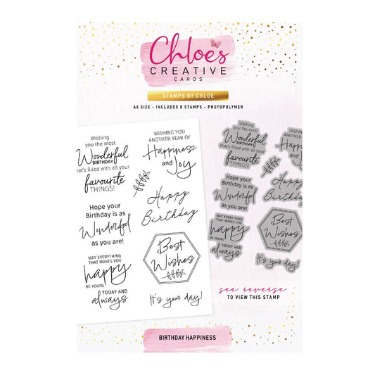 STAMPS BY CHLOE BIRTHDAY HAPPINESS CLEAR PHOTOPOLYMER STAMP