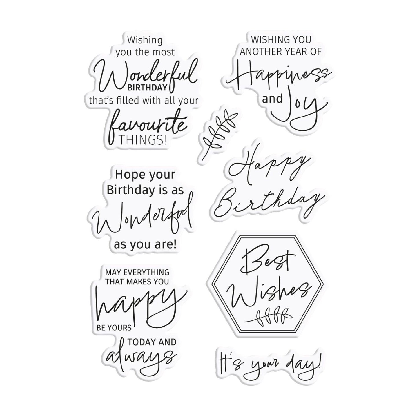 STAMPS BY CHLOE BIRTHDAY HAPPINESS CLEAR PHOTOPOLYMER STAMP